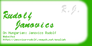 rudolf janovics business card